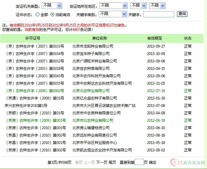 农业部种子许可证查询